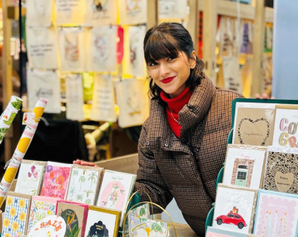 Urban Makers - meet the maker - Hanaa from La Plante Carnivore. Hanaa at Old Spitalfields Market with Urban Makers 