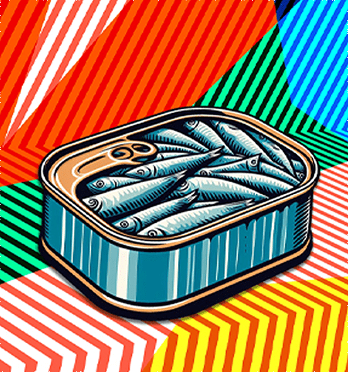 Sardines Zigzag - Fine Art Print A5 - A2 sizes