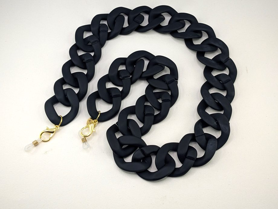 Iris – Large Black Acrylic Matt Glasses Chain