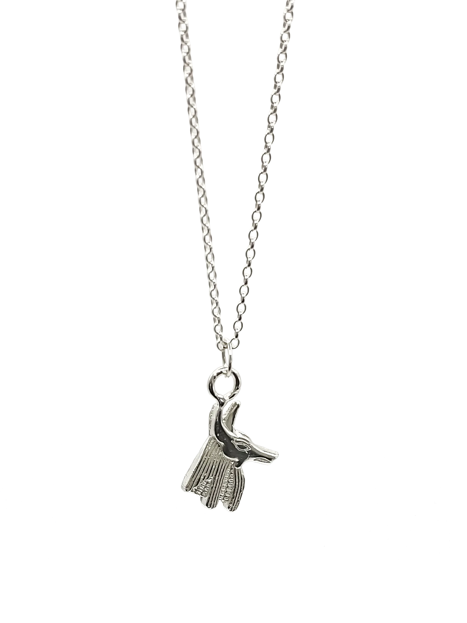 Sterling silver Anubis pendant on Belcher chain