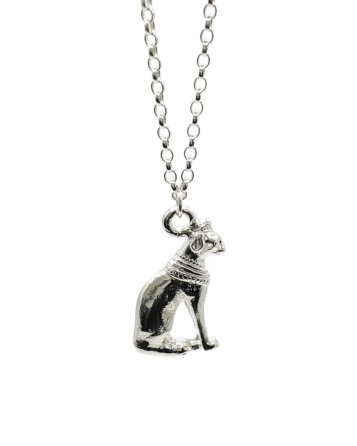 Close-up of sterling silver Bast Catpendant