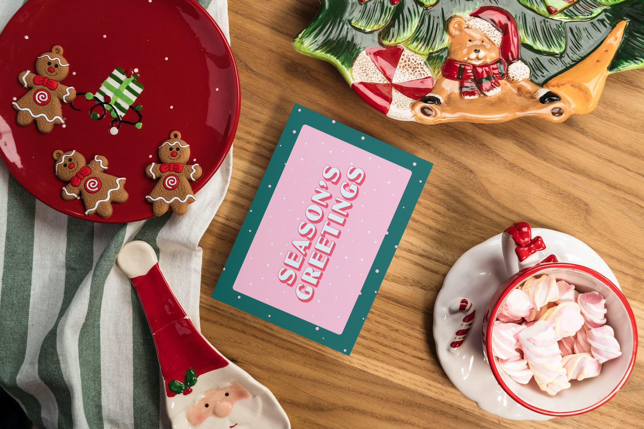 Season's Greetings Retro Christmas Card