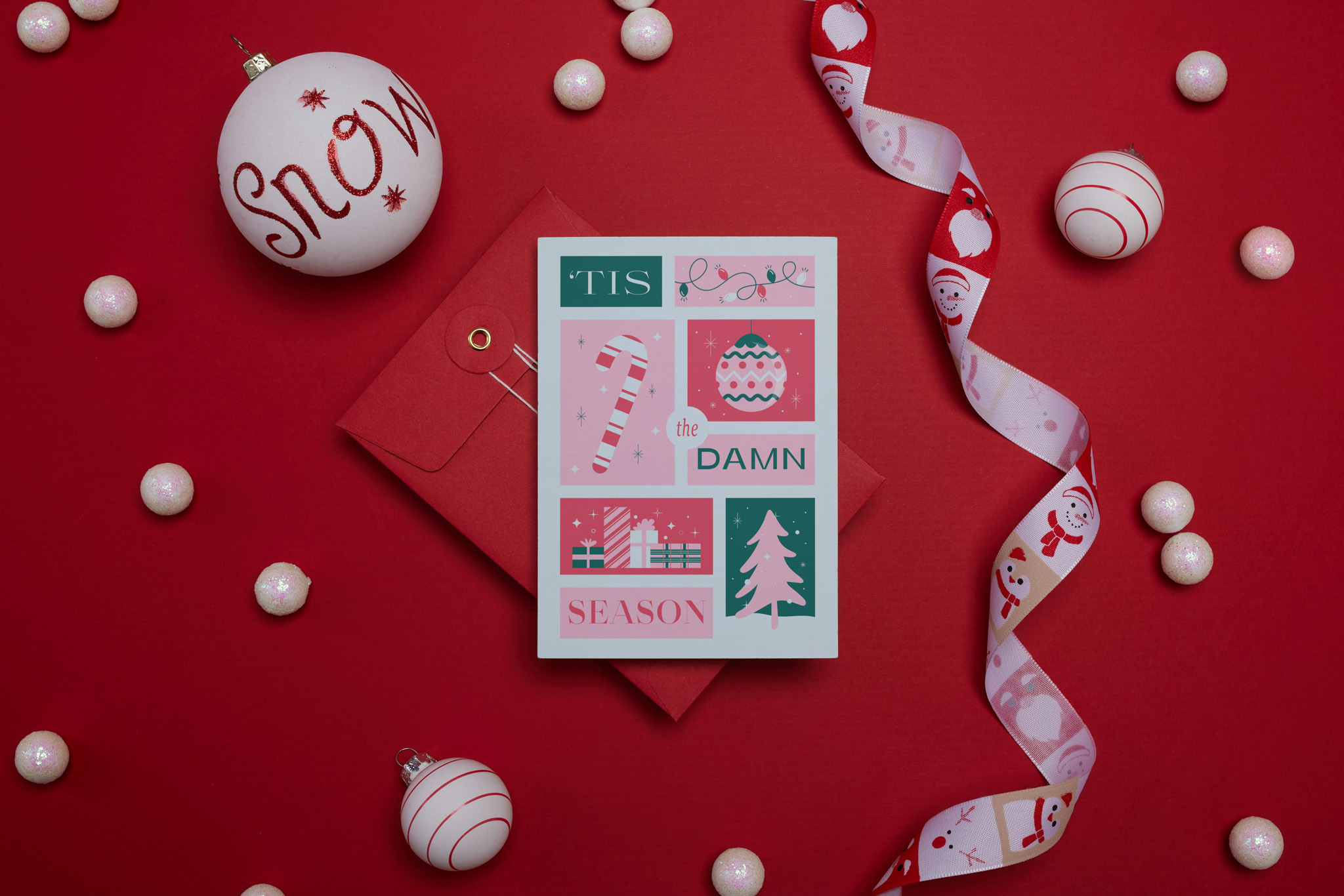 'Tis the Damn Season Retro Christmas Card