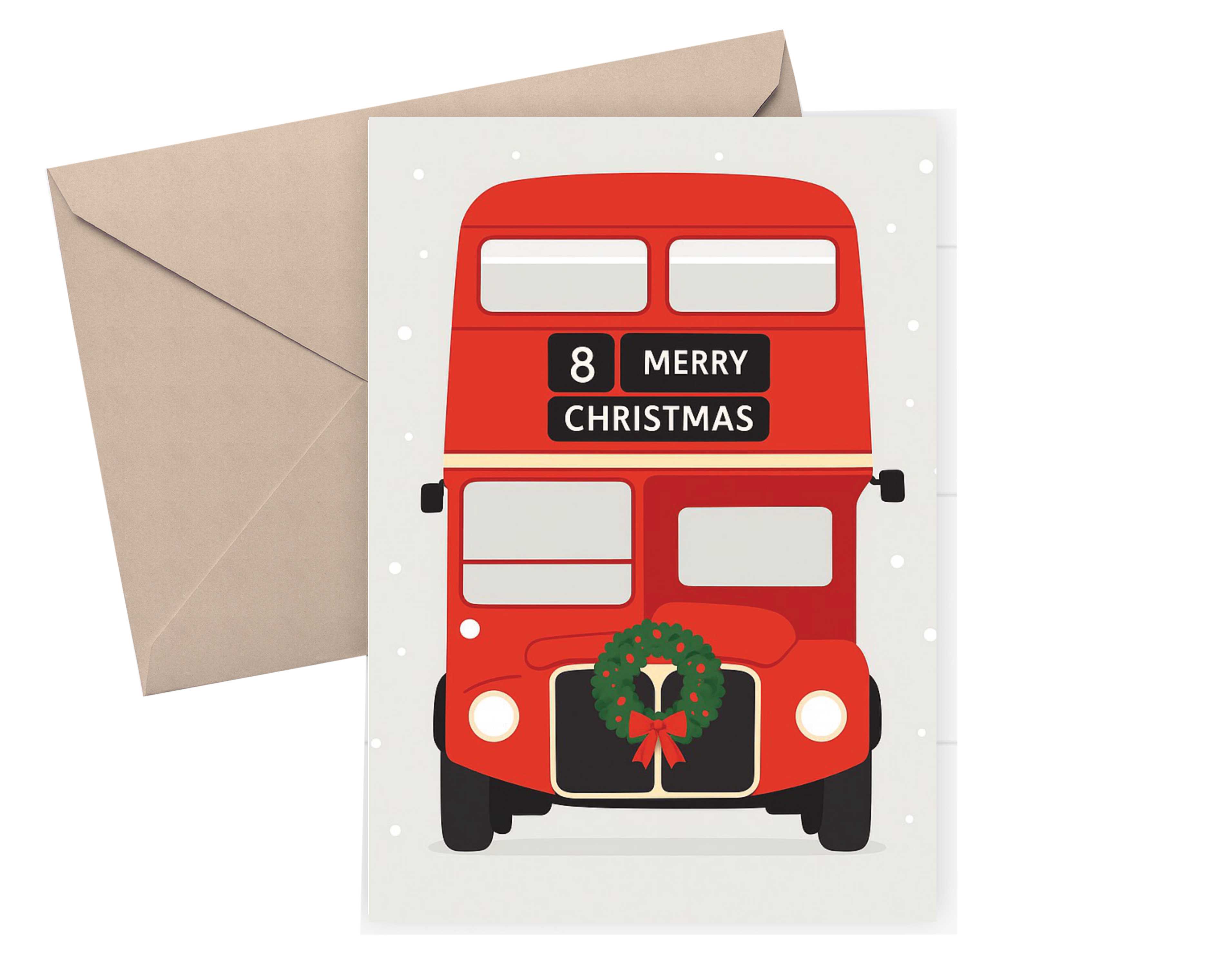 London Number 8 bus Christmas card