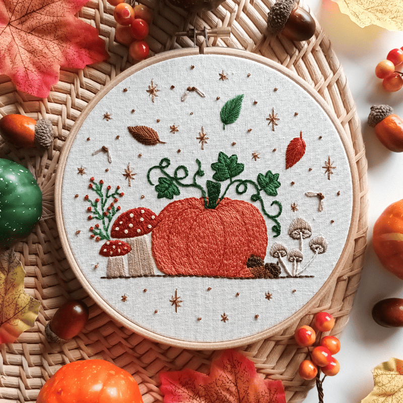 DIY embroidery kit for beginners - Hello pumpkin