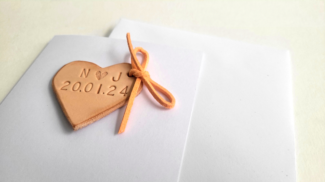 Personalised handmade Leather Anniversary Card, 3rd Anniversary gift