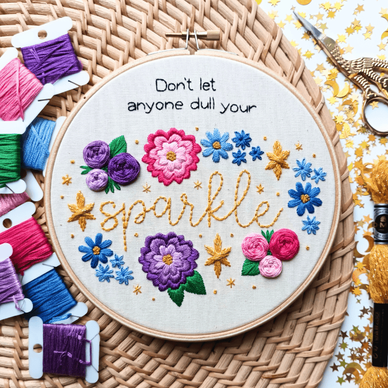 DIY embroidery kit for beginners - Sparkle