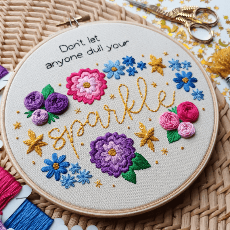 DIY embroidery kit for beginners - Sparkle