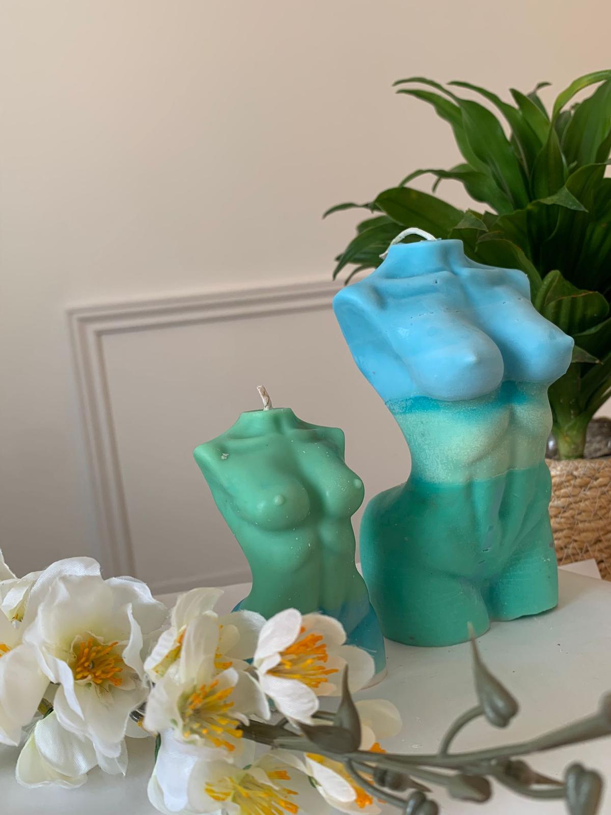 XL Gia, Female Woman Body Torso Candle, Celestial Collection