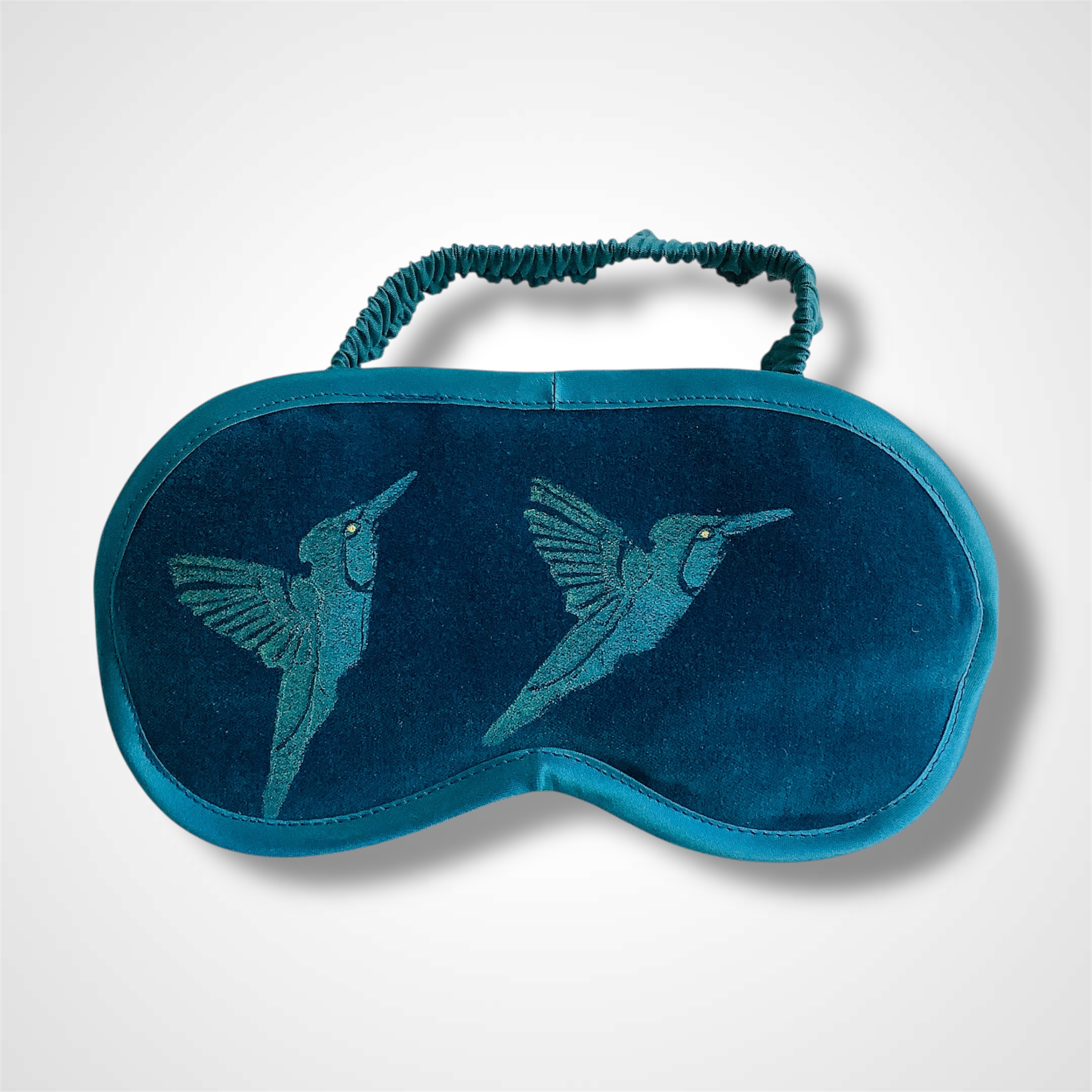 Teal Velvet Hummingbirds Eye Mask