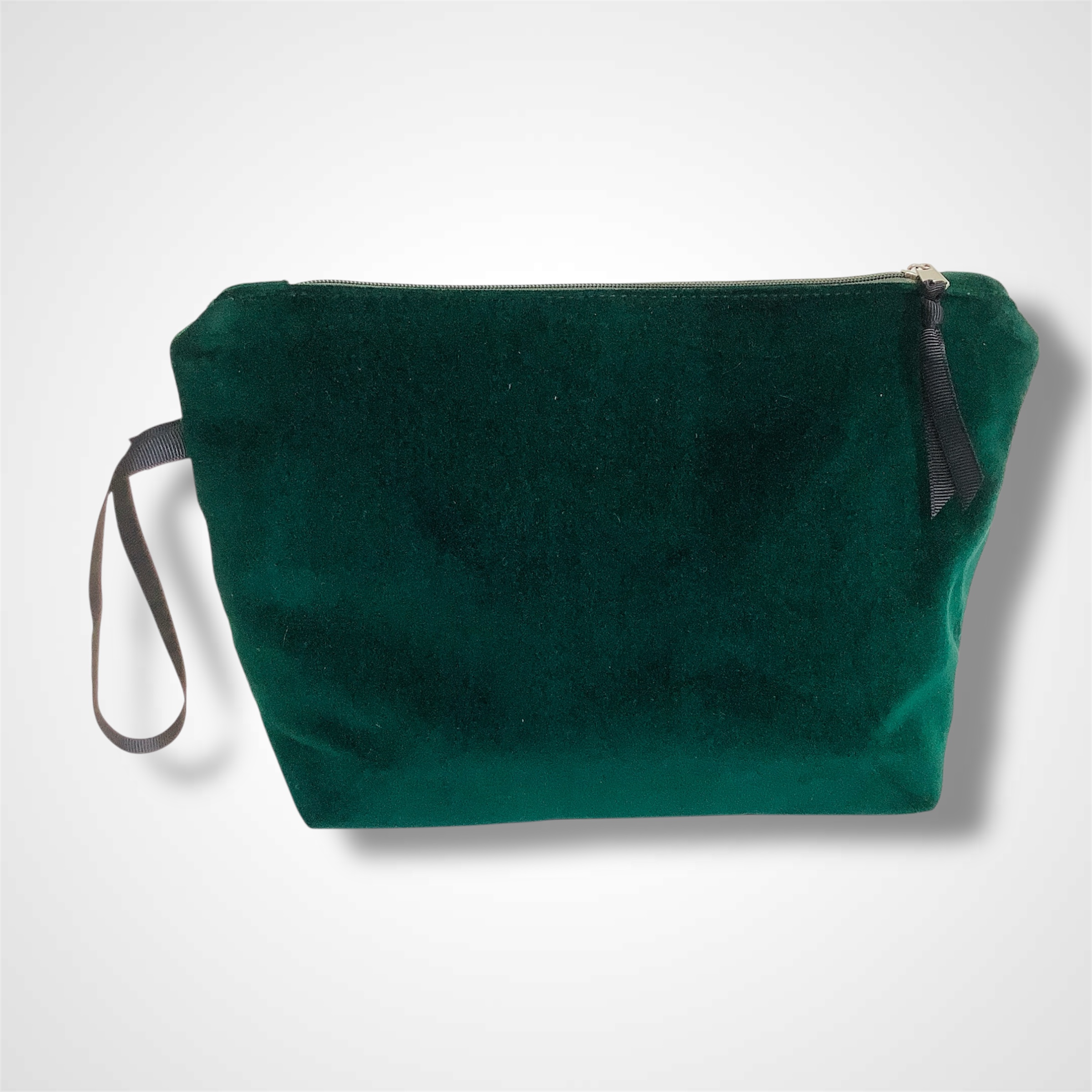 Green Velvet Hummingbirds Makeup Bag