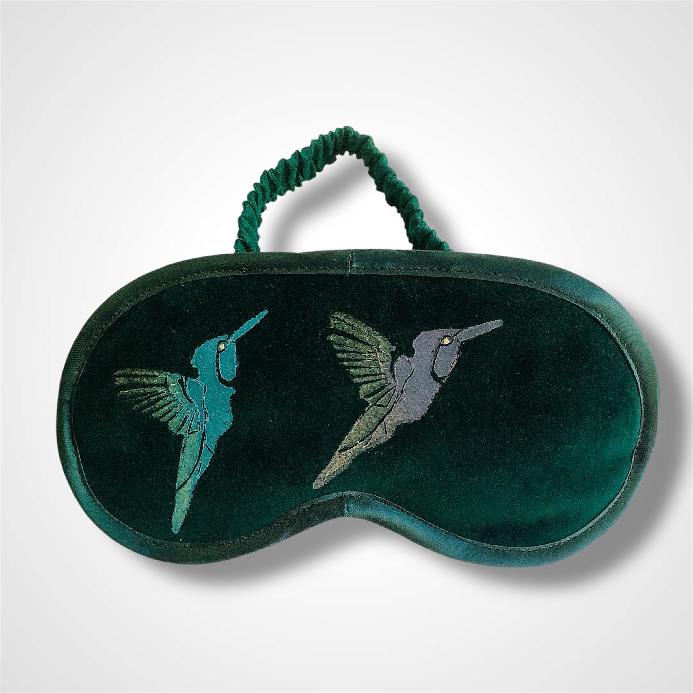 Green Velvet Hummingbirds lavender infused eye mask