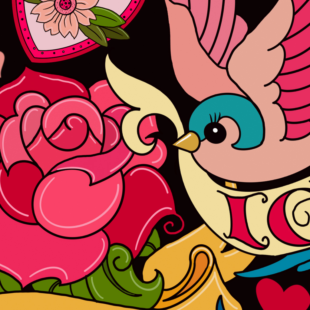 Valentino Cat | A4 Wall Art Print | Tattoo Flash Art