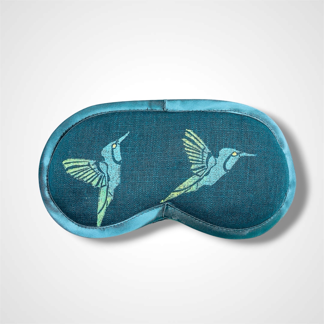 Teal Hummingbirds Linen Lavender Infused Eye Mask