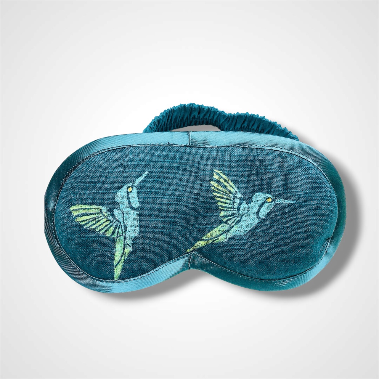 Teal Hummingbirds Linen Lavender Infused Eye Mask