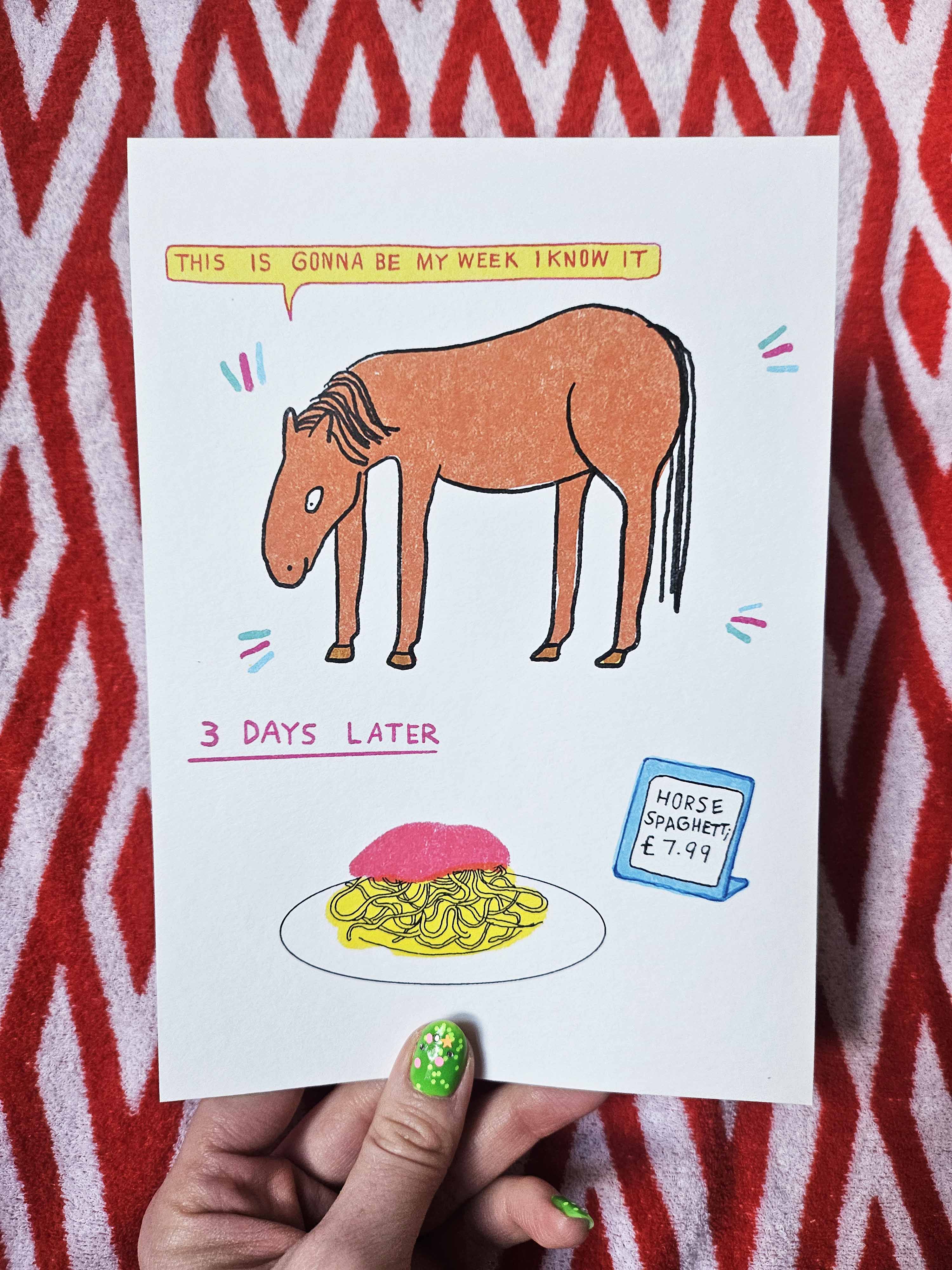 Horse Spaghetti - A5 Print