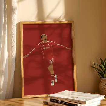 Hugo Ekitike Art Print - Hand-Drawn Football Wall Art