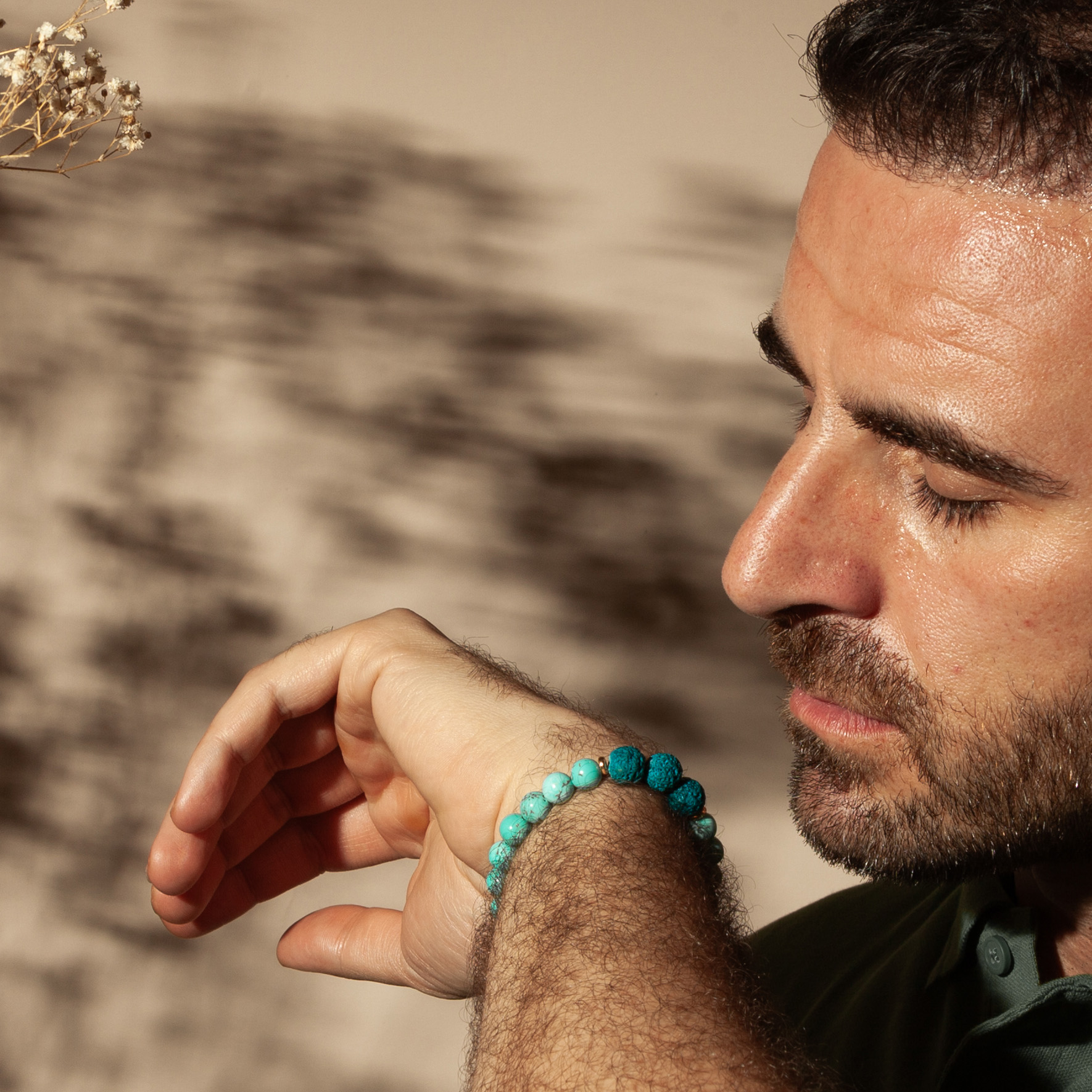 Flow Blue Turquoise Lava Bead Aromatherapy Bracelet