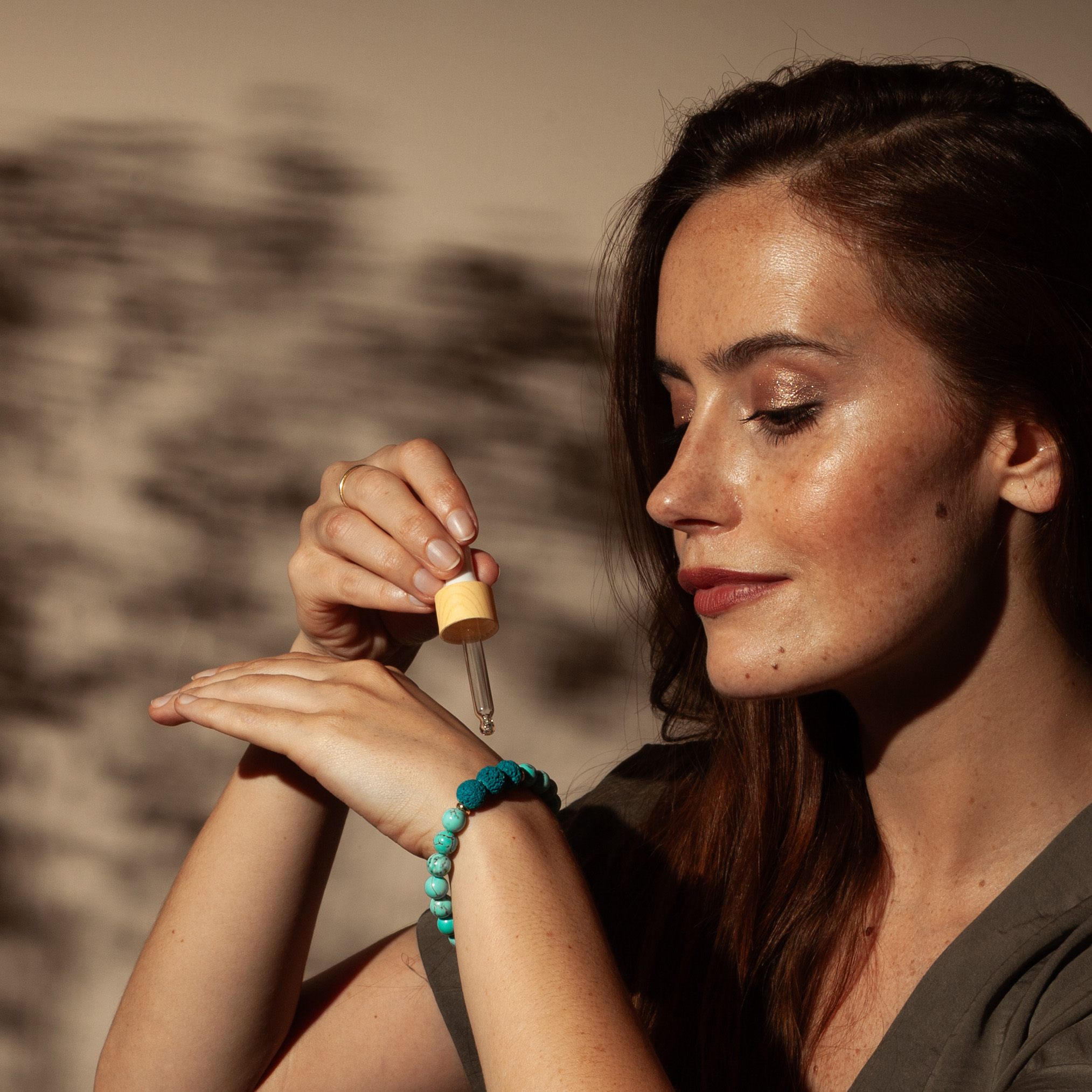 Flow Blue Turquoise Lava Bead Aromatherapy Bracelet