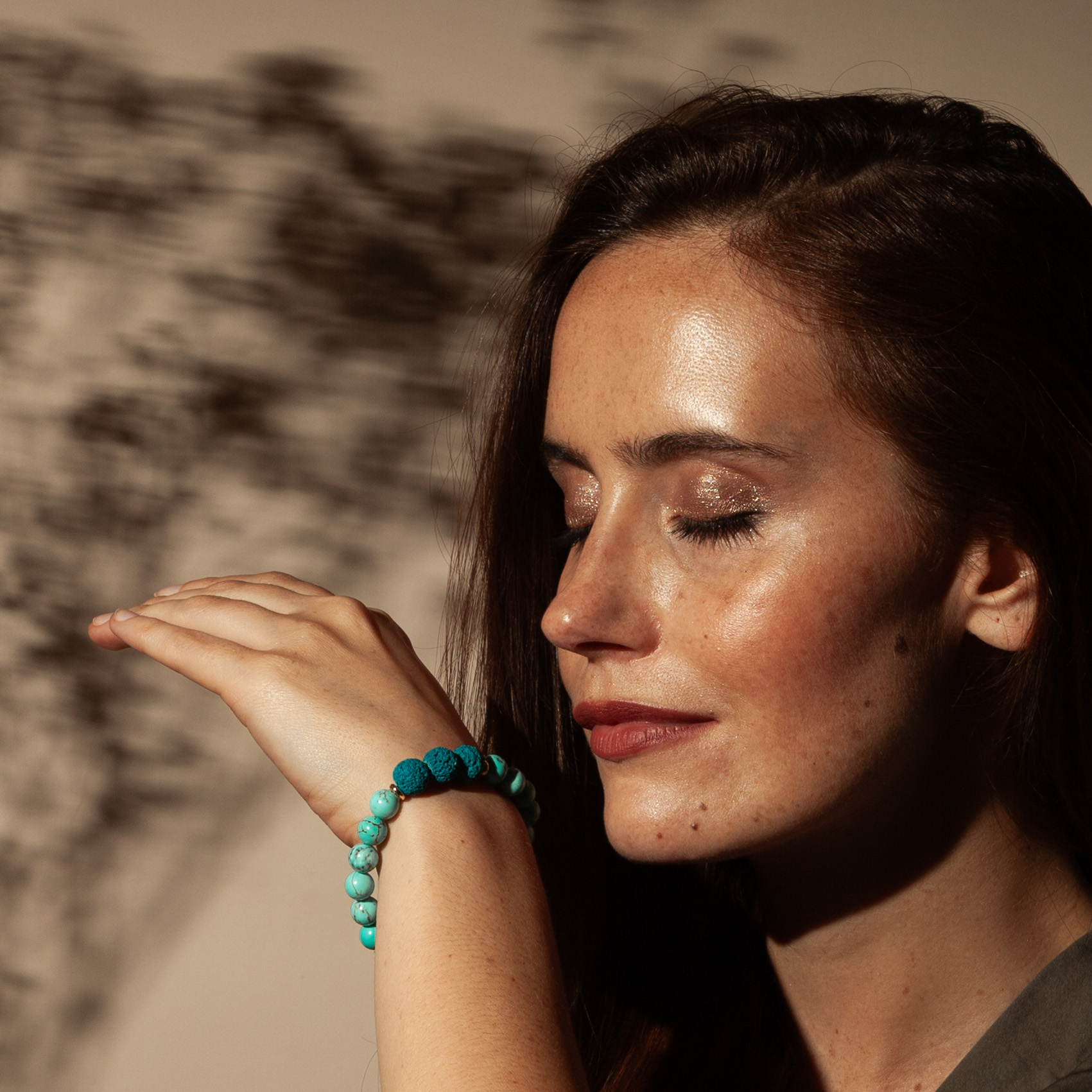 Flow Blue Turquoise Lava Bead Aromatherapy Bracelet