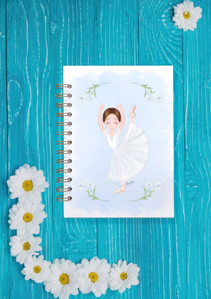 Handcrafted Spiral Notebook Theme Ballet Giselle