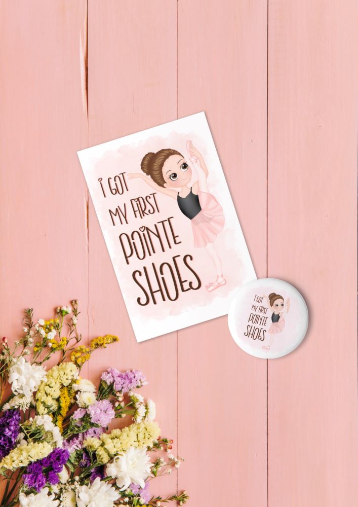 My First Pointe Shoes Ballet Set - Greeting Card + Pin