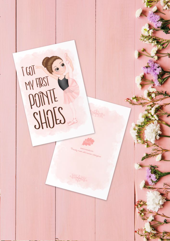 My First Pointe Shoes Ballet Set - Greeting Card + Pin