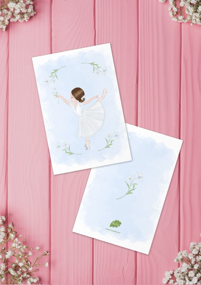 Handcrafted Greeting Card Theme Ballet Giselle - Set of 3 cards