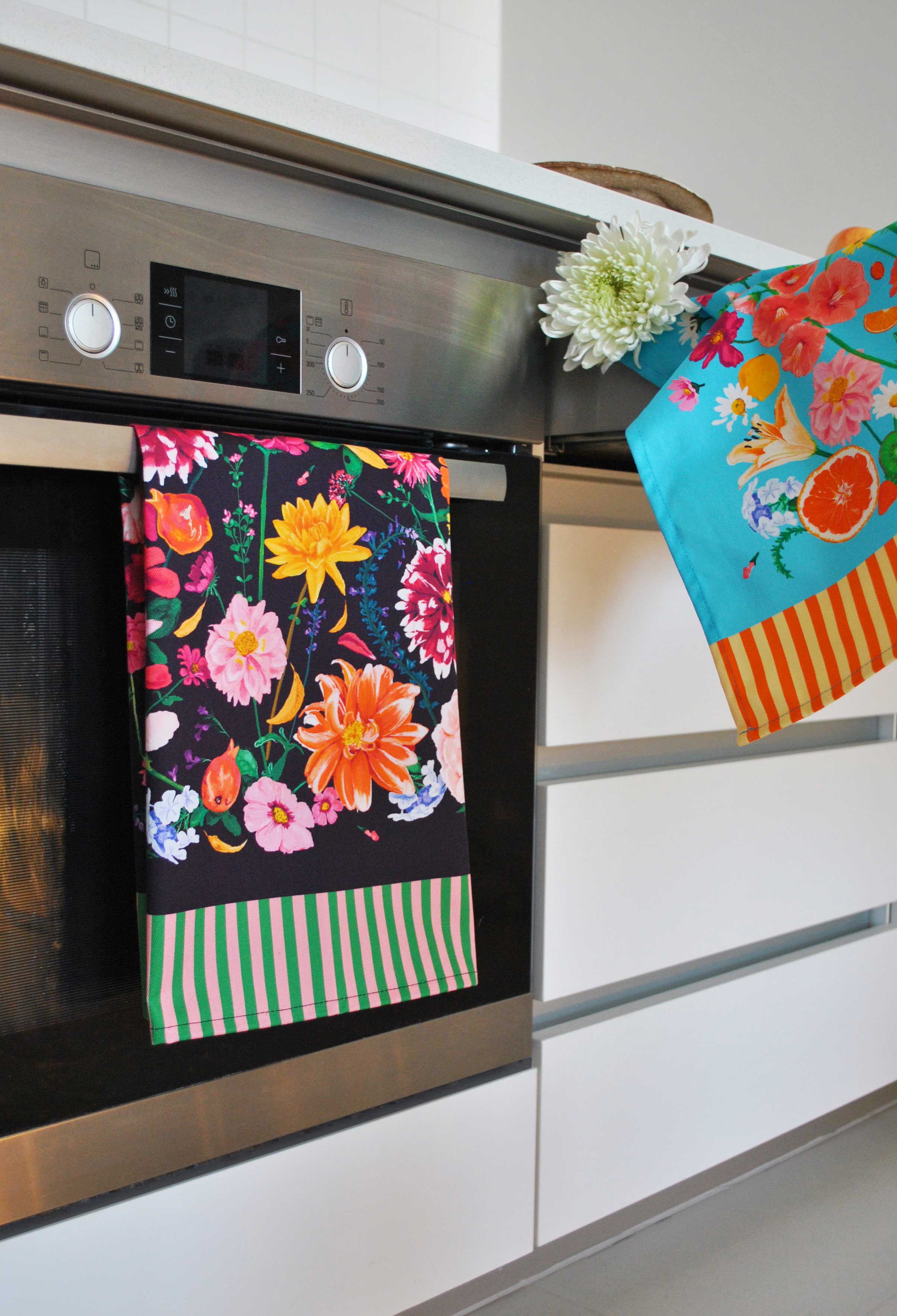 Colourful and Floral Tea Towel